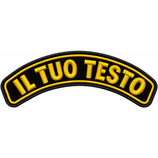 Patch ricamata "TESTO A PIACERE x giubbini bikers su schiena CM. 29 X 10