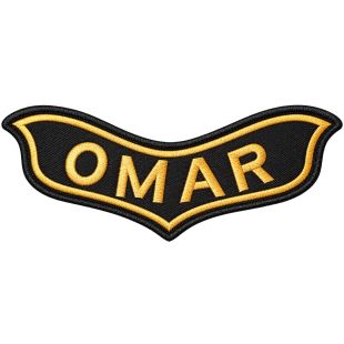 Patch ricamata personalizzata con nome o testo – 120 × 50 mm.