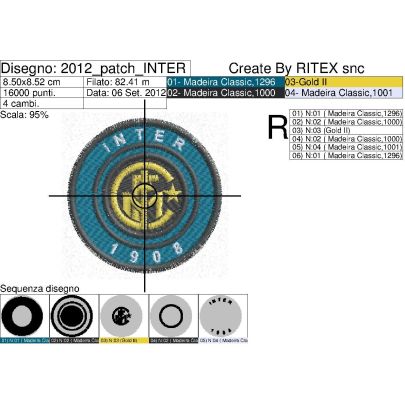Patch  ricamato codice 2012_Patch_INTER