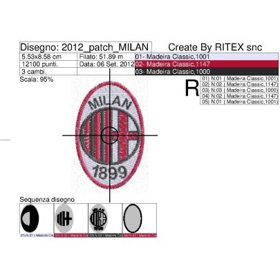 Patch  ricamato codice 2012_Patch_MILAN
