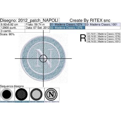Patch  ricamato codice 2012_Patch_NAPOLI