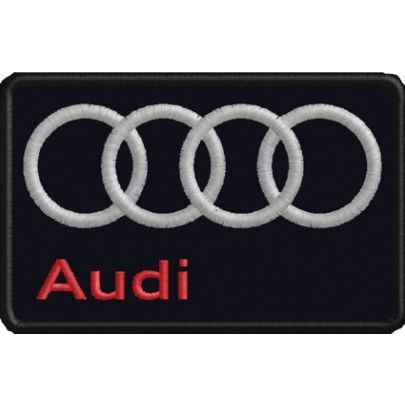 Patch  AUDI Restilyng Logo ricamato  Cod.20140223_A  su base bainca 