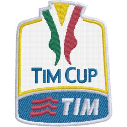 Giocatore1 di calcio con stemma tim cup su spalla destra