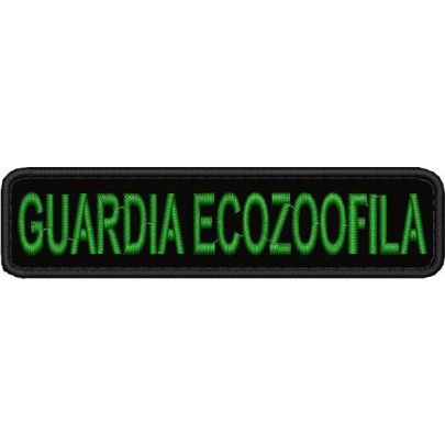 Patch ricamat GUARDIA ECOZOOFILA con filato BIANCO