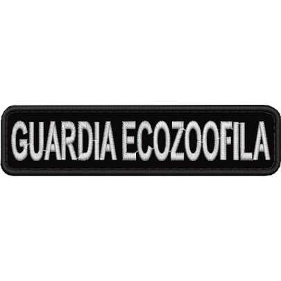 Patch ricamat GUARDIA ECOZOOFILA con filato BIANCO