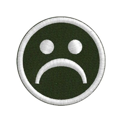 Patch ricamato diam.5 cm. Smiley triste  cod. 20160802_A
