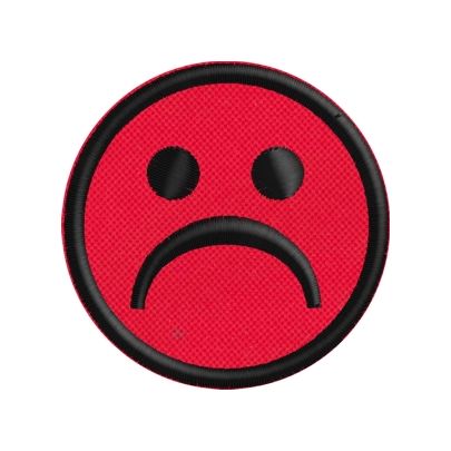Patch ricamato diam.5 cm. Smiley triste  cod. 20160802_A