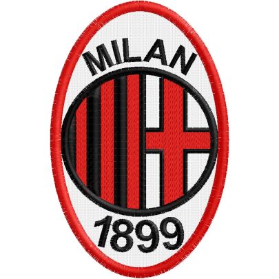 Stemma ricamato ovale MILAN 1899 misura cm. 16 x 10