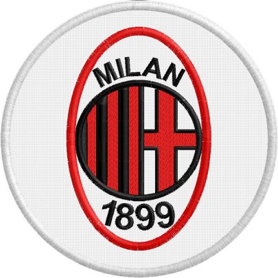 Stemma ricamato tondo MILAN 1899 misura cm. 17 di diametro Cod.201601022_A