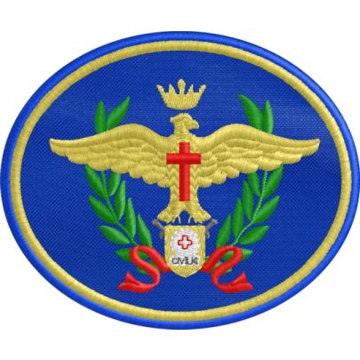 Patch da berretto ENGEA prova reale ricamat su base rossa