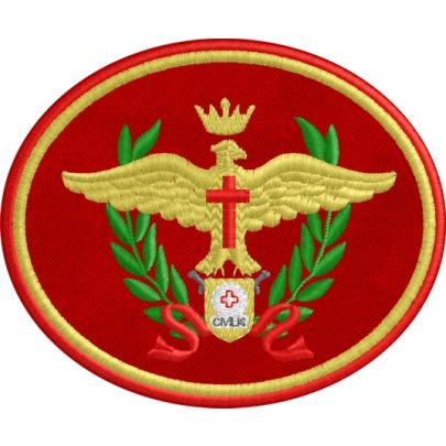 Patch da berretto ENGEA prova reale ricamat su base rossa
