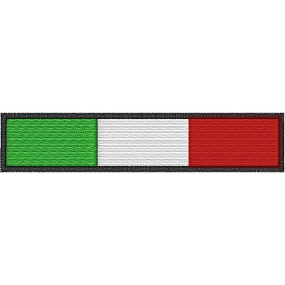 Patch Bandiera italiana lunga  cm. 9x2 Cod. 20170113_A bordo bianco