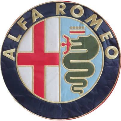 foto Alfa Romeo patch ricamato con tessuti diam. 35 cm.  con panni e poliestere