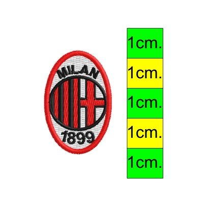 Patch  ricamato codice 2017_MILAN, misura cm. 3,5 x 2,3 