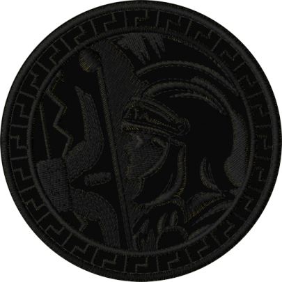 Patch ricamata Gladiatore su base nera con filo GOLD