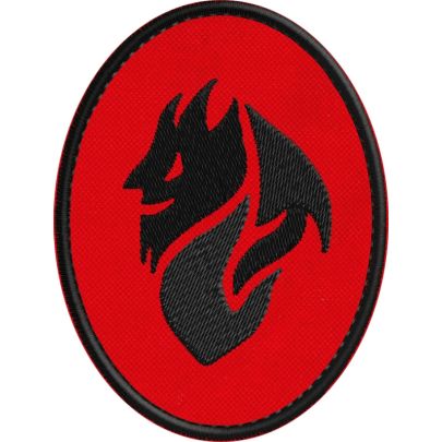 Prova reale Patch ricamato devil Mascotte Milan ovale cm.8 x 6 