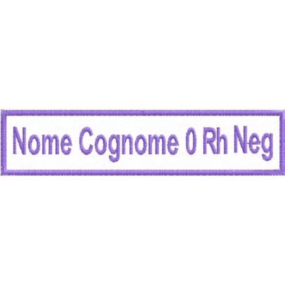 Etichetta personalizzata NOME COGNOME gr. sanguigno 