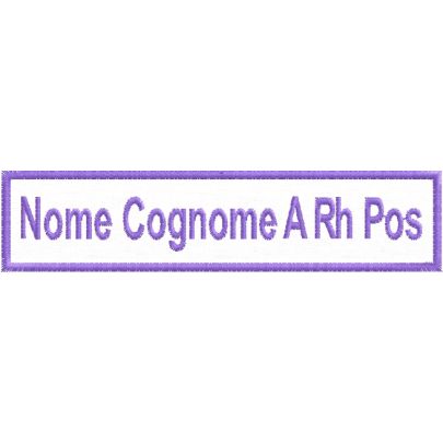 Etichetta personalizzata NOME COGNOME gr. sanguigno 