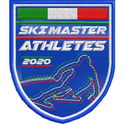Patch ricamato SKI MASTER ATHLETES su BLU ROYAL 