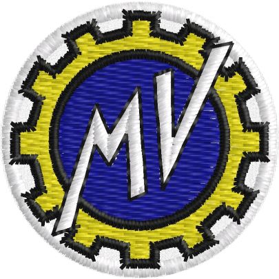 Patch ricamata piccola logo MV AGUSTA Diametro 3,0 