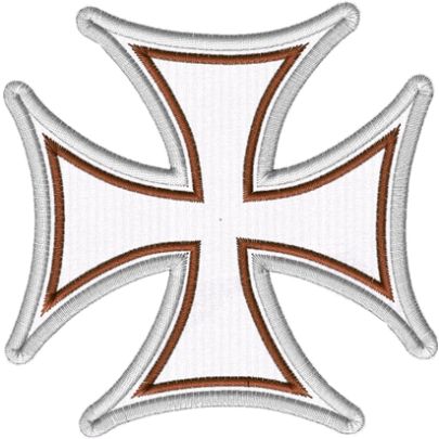 Patch ricamato croce celtica su tessuto ZIGZAG colore a scelta  IRON cross 5 cm. NERO