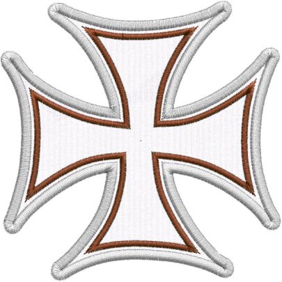 Patch ricamato croce celtica su tessuto ZIGZAG colore a scelta  IRON cross 7,5 cm BASE NERA