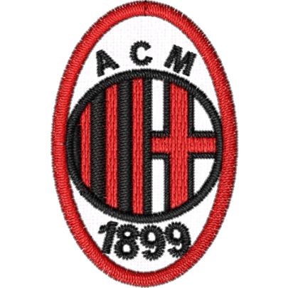 Patch  ricamato ACM MILAN, misura cm. 5,5 x 3,5 Cod.20210520_A 