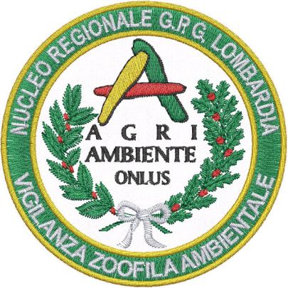 Patch ricamato AGRIAMBIENTE NUCLEO REGIONALE G.P.G. LOMBARDIA diametro 80mm