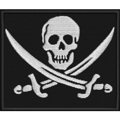 Patch ricamata Teschio con spade incrociate mm.65 x 55 