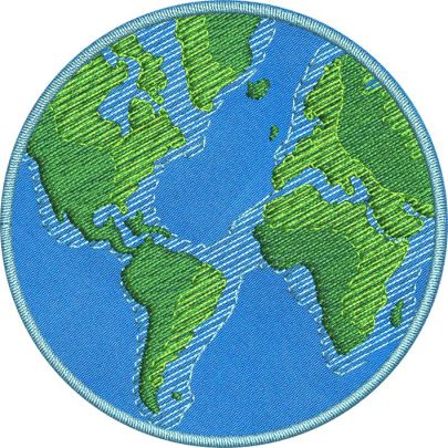Patch ricamato mappamondo diametro cm. 6