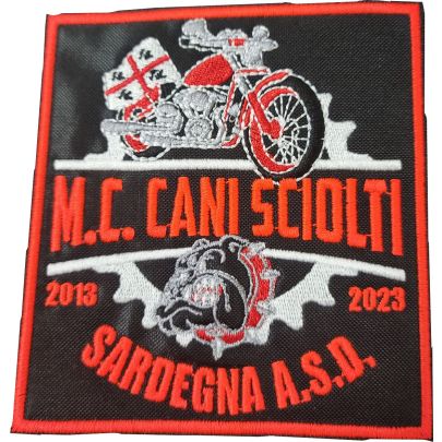 Patch ricamato 10 anni MC Cani sciolti sardegna a.s.d. 