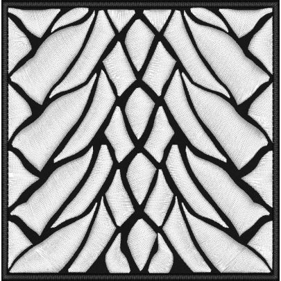 Patch ricamato cm. 10 x 10 con squame in rilievo su base nera 