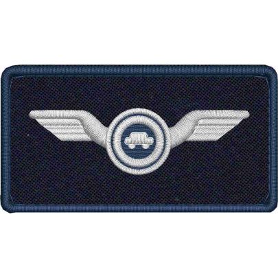 Patch mm.85x45 su base MILITARE Guida veloce Auto  mm.85 x 45  con filo ARGENTO
