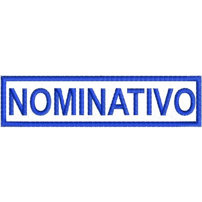 Etichetta nominativa ricamata e personalizzata con nome Cm. 9 x 2