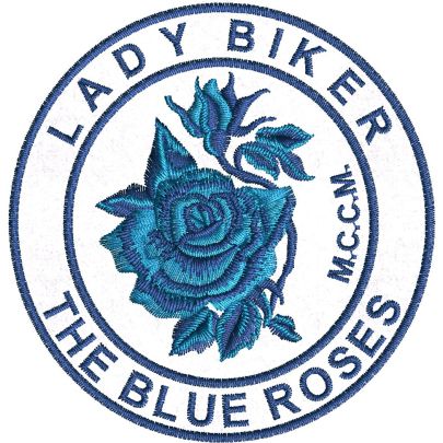 Patch ricamato LADY BIKE THE BLUE ROSES M.C.C.M. 9 x 8