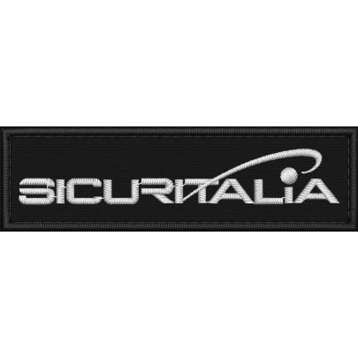 Mostrina ricamata bassa visibilità mm.100 x 30  SICURITALIA con filo bianco 