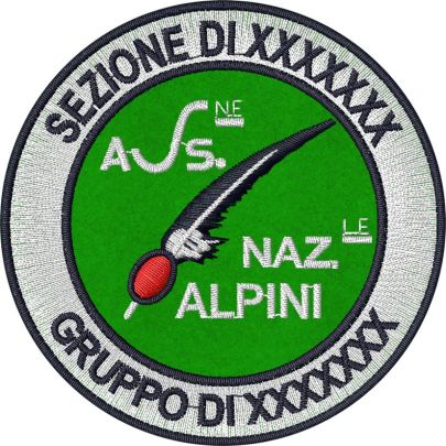 Stemma alpini completo e personalizzato SEZIONE e GRUPPO Diametro cm.7