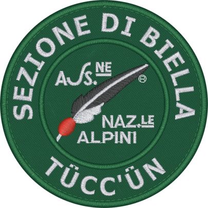 Patch ufficiale degli alpini personalizzato con il testo che si richiede diam. cm. 9 