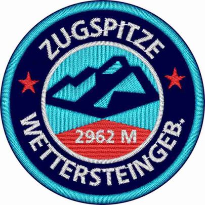 Bollo tondo ricamato diametro 6 ZUGSPITZE WETTERSTEINGEB.  