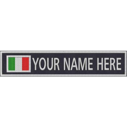 Patch ricamato su base NERA O BLU a scelta con il tuo nome personalizzato 