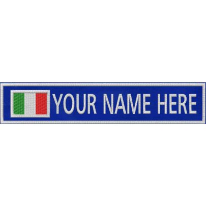 Patch ricamato su base NERA O BLU a scelta con il tuo nome personalizzato 