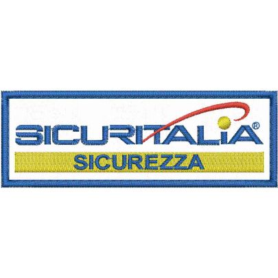 Mostrina ricamata mm.100 x 35  SICURITALIA SICUREZZA Cm. 10 x 3,5 