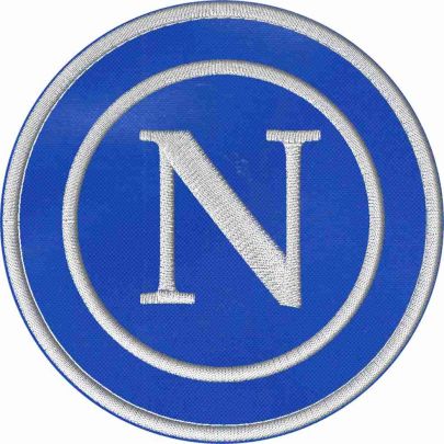 Patch ricamato logo NAPOLI calcio su base blu diam. cm. 10