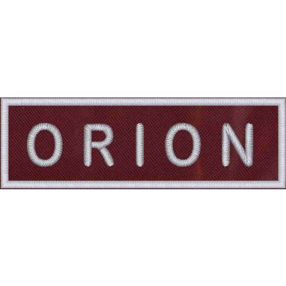 Patch ricamato su fondo GRANATA (ORION)