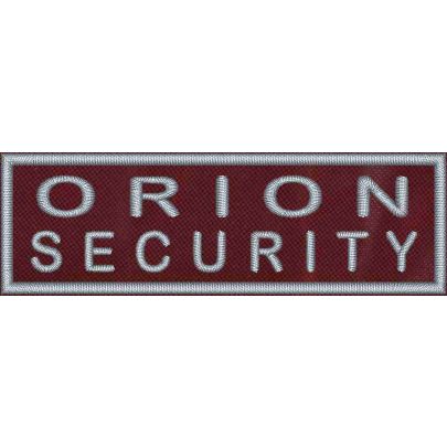 Patch ricamato su fondo GRANATA (ORION SECURITY)