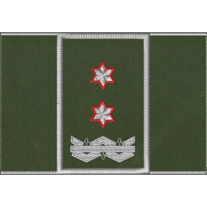 Tubolare ricamato Corpo Ecoforestale Nazionale  base verde miltare, 2 stella argentate bordo rosso  90 X 60