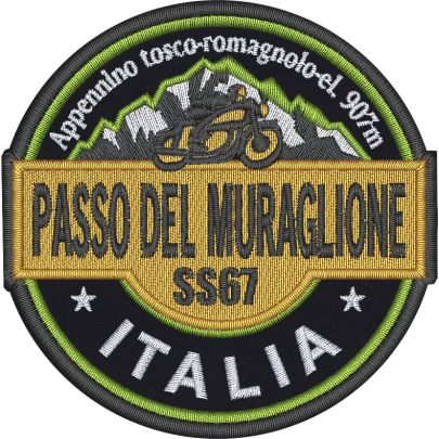 Patch Ricamato Appennino Tosco-Romagnolo 907 m. PASSO DEL MURAGLIONE diam_cm. 8 