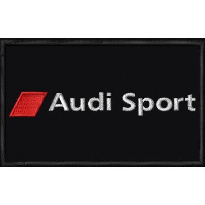 Patch ricamato logo Audi Sport su base granata