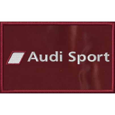 Patch ricamato logo Audi Sport su base granata