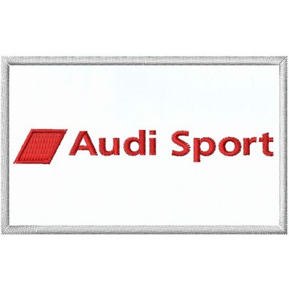 Patch ricamato logo Audi Sport su base granata